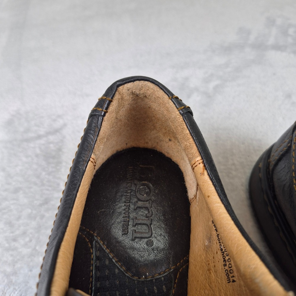 Born Mens H25803 Black Leather Oxford Lace Up Shoes Contrast Stitch Size 9.5 43 - Picture 6 of 14